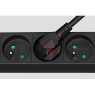 Förlängningskabel svart Rebel med strömbrytare 3 uttag - 3m (1,5mm)