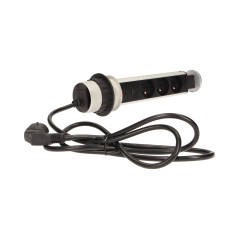 Möbeluttag med 6 cm utdragbart från bordet med USB-laddare, lås och 1,8 m kabel, 3x2P+Z.