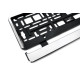 Nummerskyltsram i kromad plast, flexibel, AMIO-01164.