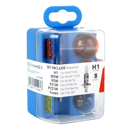 Set med lampor och säkringar behållare 8 st h1 amio-01493