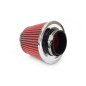 Luftfilter konisk universell röd/krom + 3 adaptrar amio-01282