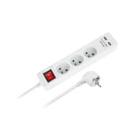 Förlängningssladd Rebel 3 uttag + 2 USB-uttag med strömbrytare - 5m