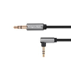 Kabel jack 3,5 mm vinklad stereo - 3,5 mm stereo kontakt 1,8 m Kruger&Matz Basic