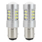 LED-lampor canbus 3030 24smd 1157 bay15d p21/5w vit 12v 24v amio-01438