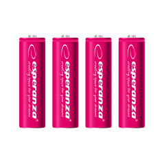 EZA104R Ni-Mh uppladdningsbara batterier AA 2000mAh 4-pack röda Esperanza