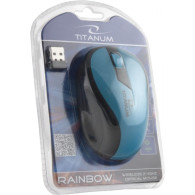 TM114T Trådlös 2,4 GHz 3D optisk mus USB Rainbow turkos