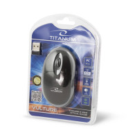 TM116E Trådlös 2,4 GHz 3D optisk USB-mus Vulture svartgrå