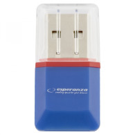 EA134B Micro SD USB-kortläsare blå Esperanza