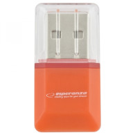 EA134O Micro SD-kortläsare USB orange Esperanza