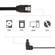 AK121D Vinklad SATA III-kabel 40 cm