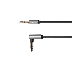 Kabel jack 3,5 mm vinklad - rätvinklad jack 3,5 mm med fjäder 1,8 m Kruger&Matz Basic