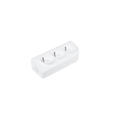 Förlängningssladd med 3 uttag och jordning, vit GN-30.