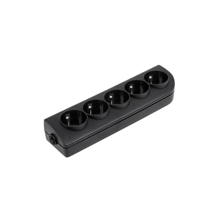 Förlängningssladd med jord x 5 svart GN-50-2