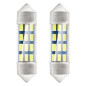 LED-lampor standard 3014 12smd festoon c5w c10w c3w 36mm vit 12v
