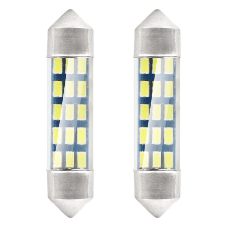 LED-lampor standard 3014 15smd festoon c5w c10w c3w 39mm vit 12v amio-01091