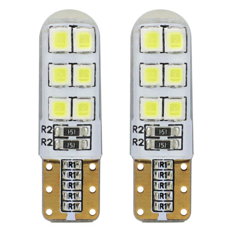 LED-lampor standard T10 W5W 12XSMD 2835 12V silikon amio-01095