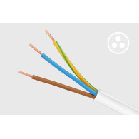 Förlängningssladd vit Rebel 3 tyska uttag, längd 1,5 m (3x1.0) utan strömbrytare.