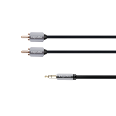 Kabel kontakt jack 3,5 - 2RCA stereo 3,0m Kruger&Matz