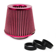 Universell konisk luftfilter röd + 3 adaptrar amio-01042