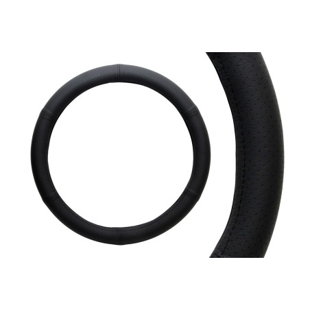 Skydd i perforerad läder till bilratt med diameter 37-39 cm, artikelnummer amio-01766.