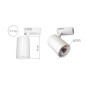 Lampa butik LED-spårstrålkastare enfas vit 30W 2250 lm neutralvitt ljus 4000K