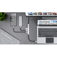 Adapter (HUB) USB typ C till HDMI/USB3.0/USB2.0/C-port