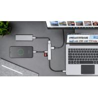 Adapter (HUB) USB typ C till HDMI/USB3.0/SD/MicroSD/C-port