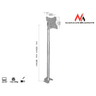 Uchwyt do telewizora sufitowy Maclean, 23-42', 50~85cm, 30kg, srebrny, MC-504A S