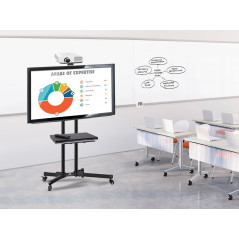 Ställ Maclean TV-vagn, professionell, för TV, på hjul, max. VESA 600x400, max. 55 kg, MC-661