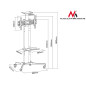 Ställ Maclean TV-vagn, professionell, för TV, på hjul, max. VESA 600x400, max. 55 kg, MC-661