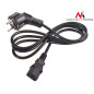 Strömkabel Maclean, 3-pin, IEC C13, EU-kontakt, 1,5m, MCTV-691
