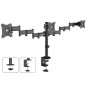 Skrivbordsfäste för 3 LCD-skärmar från Maclean, dubbla armar, VESA 75x75 och 100x100, 13'-27', 8 kg, MC-691.