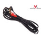 Kabel Maclean, Mini-jack 3,5 mm, Vinklad, 2RCA, 1m, Svart, MCTV-824