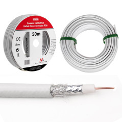 Koaxial antenn-/satellitkabel Maclean, 1.0CCS RG6, 50M, MCTV-571