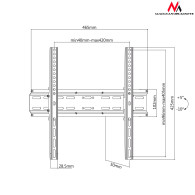 Uchwyt do telewizora lub monitora Maclean, max VESA 400x400, 32-70', 35kg, czarny, MC-748