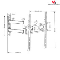 Fäste för TV eller monitor Maclean, universellt, max vesa 400x400, 26-60 tum, 30 kg, svart, MC-761