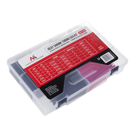 Set med Maclean-skjortor, krympslang, 3 mm-200 st, 6 mm-100 st, 13 mm-120 st, 25 mm-100 st, 520 st, MCTV-530