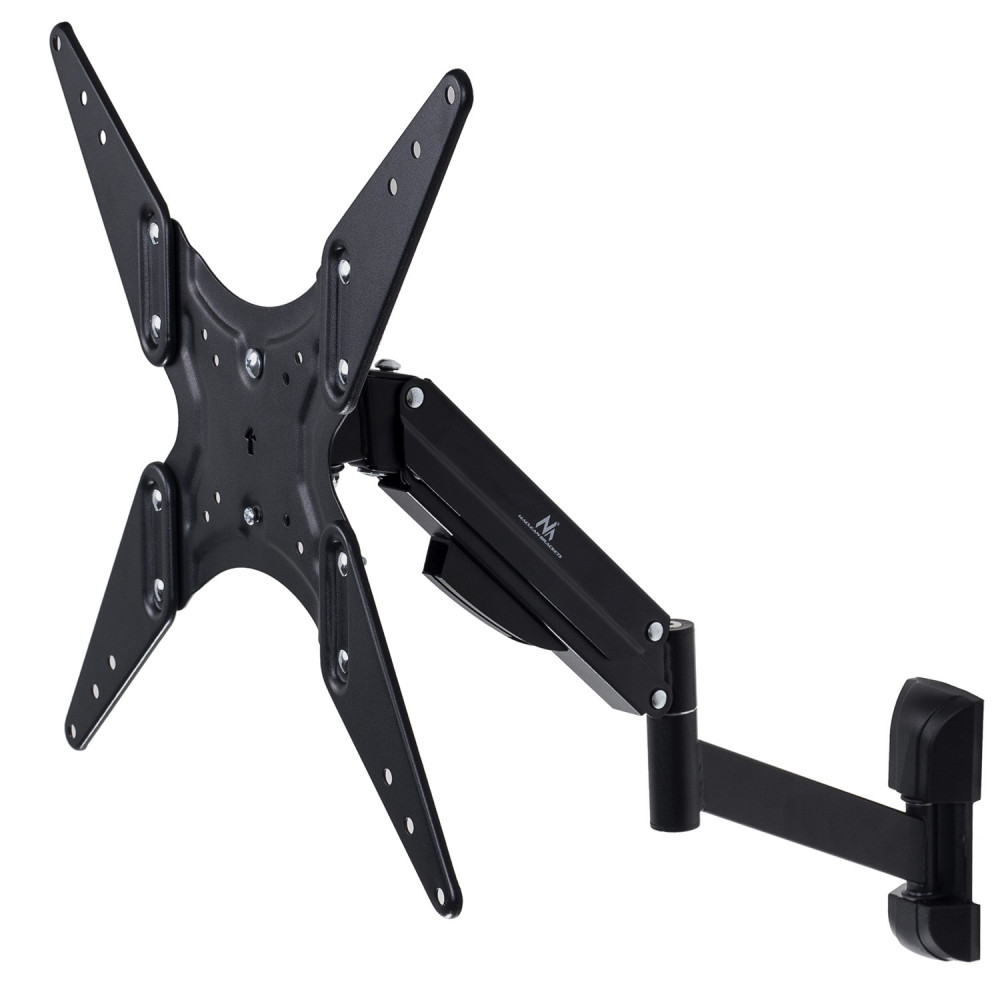 Handtag för TV Maclean, för TV eller monitor, gasfjäder, 2 armar, höjdjustering 25cm, 32'-55', 22kg, Svart, M