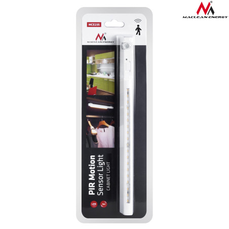 LED-lampa Maclean med rörelsesensor, krok, 3xAAA, ON/OFF/AUTO2, temperatur 4000K, räckvidd 3m, MCE235.
