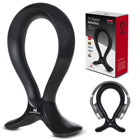 TV-antenn DVB-T/T2 HEVC Maclean, inomhus, LTE - max utsignalnivå 100dB?V, hörlursställ, MCTV-920