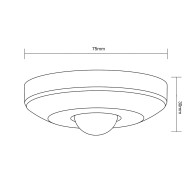 Rörelsesensor PIR Maclean, takmonterad, räckvidd 6m, max 100W (LED), MCE231