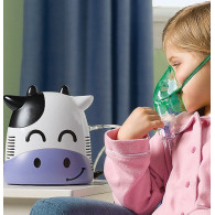 Inhalator dla dzieci Promedix, krówka, zestaw nebulizator, maski, filterki, PR-810