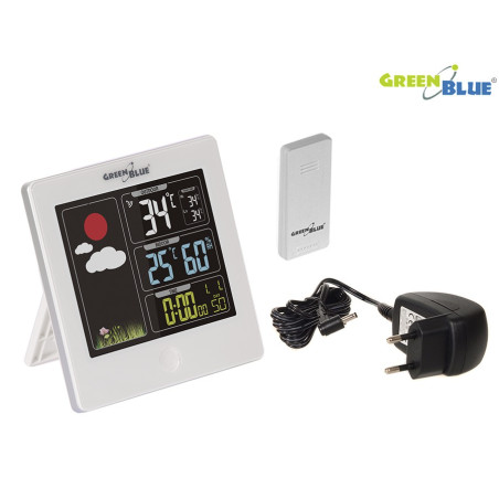 Trådlös väderstation GreenBlue med DCF-system, vit, GB521W