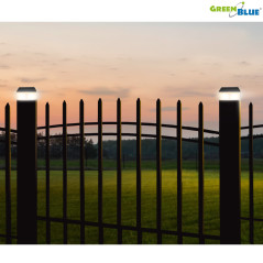 Solcellslampa LED för stolpe från GreenBlue, 60x60mm, tak i form av en kuvert, GB126.