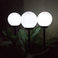 Solcellslampa fristående trädgårdslampa GreenBlue, kula 15x15x48cm, vit LED, GB121
