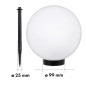 Solcellslampa fristående trädgårdslampa GreenBlue, kula 15x15x48cm, vit LED, GB121