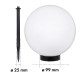 Solarna lampa wolnostojąca ogrodowa GreenBlue,  kula 15x15x48cm, bialy LED, GB121