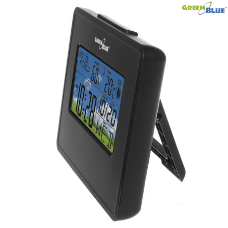 Väderstation klocka kalender månfas GreenBlue GB148B svart