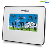 Väderstation klocka kalender månfas GreenBlue GB148W vit
