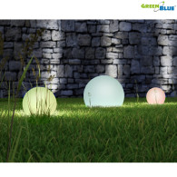Solcellslampa GreenBlue, fristående, trädgårdslampa, kula 25x25x58cm, RGB LED, GB165